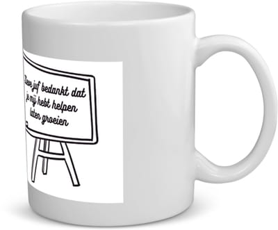 Lieve juf bedankt dat je me hebt laten groeien Mok met opdruk - Docent cadeau - Meester en juffen dag - cadeautjes - juffendag cadeau - cadeau juf - einde schooljaar - afscheid- 350 ML inhoud 350 ML inhoud