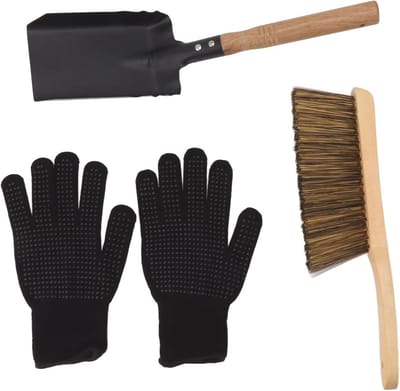 Schoorsteenveegset voor Vuuraccessoires, Schoorsteen en Open Haard - Inclusief Borstel en Asveegschep