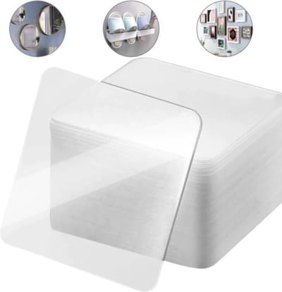 FSW-Products Dubbelzijdige Transparante Stickers - 5 Stuks - 6 x 6 cm - Herbruikbare Muurstickers - Sterke Zelfklevende Plakkers - Waterproof - Voor Posters, Foto's, Decoratie & DIY