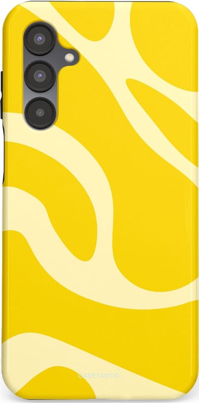 Casetastic Hoesje Geschikt voor Samsung A16 - Stijlvolle Beschermende Duo-layer Case - Citroen Gele Zonnestraal