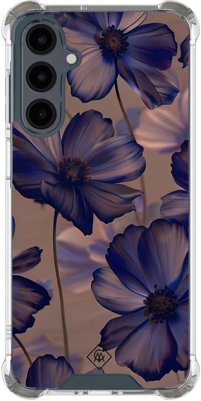 Casimoda® hoesje - Geschikt voor Samsung Galaxy A16 - Twilight Petals - Shockproof case - Extra sterk - TPU/polycarbonaat - Paars, Transparant