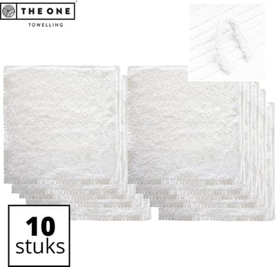 The One Towelling Classic Gastendoeken - 30 x 30 cm - 10 Stuks - Voordeelverpakking - Hoge vochtopname - 100% Zacht katoen - Wit