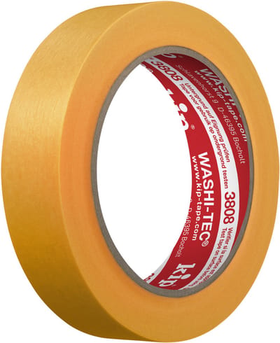 Kip 3808 WASHI-TEC® Goldkrepp® - Professionele schilderstape van topkwaliteit, 24 mm x 50 m | dunne washi-tape voor afplakken, schilderen en lakken, schilderstape voor schilderwerk en renovaties