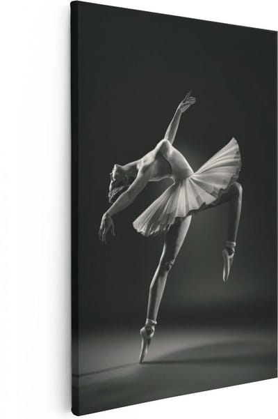 Artaza Canvas Schilderij Schilderij Vrouw - 20x30 cm - Klein - Wanddecoratie Ballerina - Muurdecoratie Woonkamer - Schilderijen Op Canvas