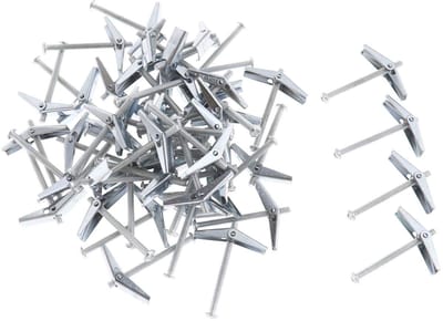Jhubersproducts - M4 Toggle Bolts - 50 Stuks - Roestbestendig - Zilver - Hangbevestigingen - Duurzaam - Geschikt voor Diverse Toepassingen