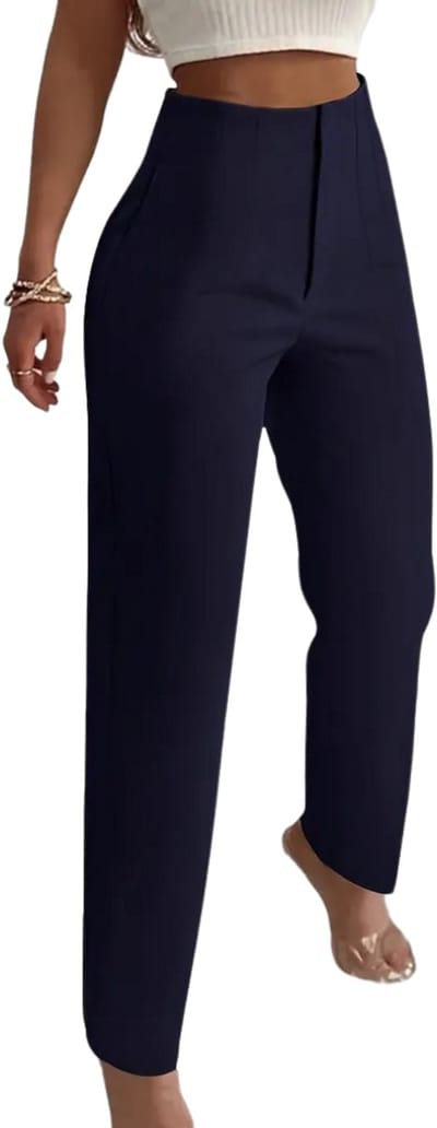 Livano Pantalon Dames - Chino - Golfbroek - Nette Broek - Met Elastische Tailleband - Volwassenen - Marineblauw - XS