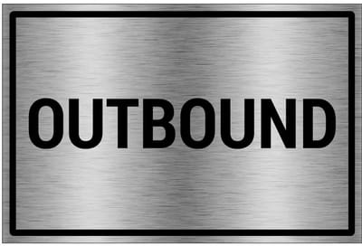 Outbound bord - gecoat brushed aluminium - grijs zwart | 30 x 20 cm