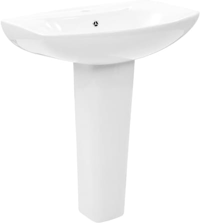 Wastafel op voet - Badkamer Goot - Hygiënisch Werken - Vrijstaande Installatie - 65x52x20 cm - Wit