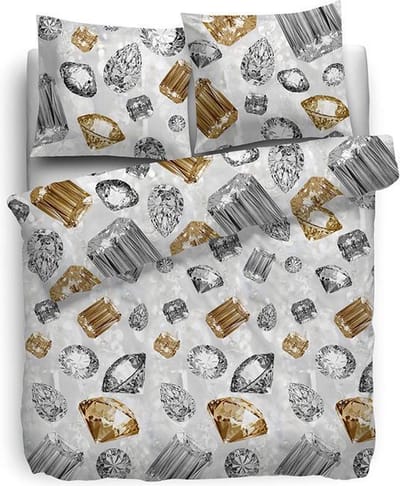 HNL Refined Diamonds Dekbedovertrek - 135x200 + 80x80 cm - Gold