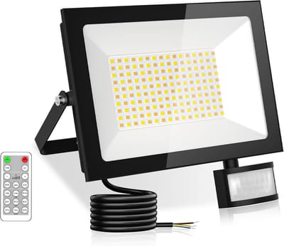 Set van 2 LED Buitenlamp Schijnwerpers met Bewegingsmelder - Krachtig 150W, 15000 Lumen, Dimbaar Witlicht - IP65 Waterdicht