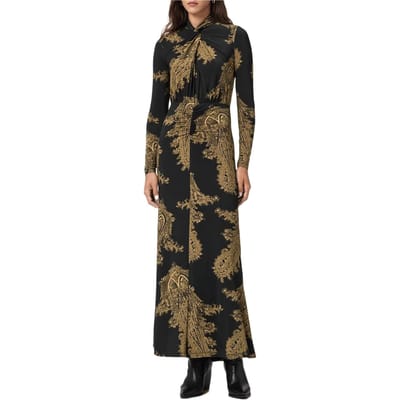AllSaints Mina Dress Ella Black Taglia: 12 | Maxi abiti Outlet | Donna | Nero