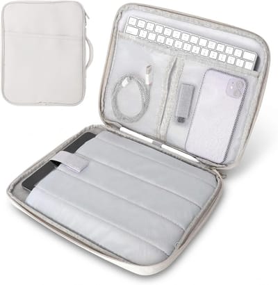 Beschermende Tablet Sleeve voor 9 tot 11 Inch Tablets, Draagtas met Padding, Geschikt voor Diverse Modellen (Beige)