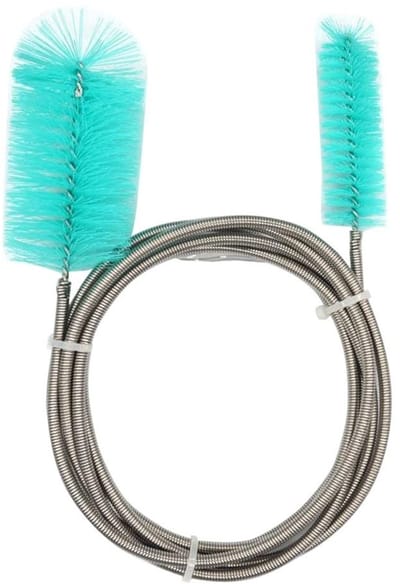 Dailygoods- Pijpenreinigingsborstel Flexibel - Dubbele Borstel - Afvoerborstel - Aquariumfilter Borstel - Nylon Borstelharen - Roestvrij Staal