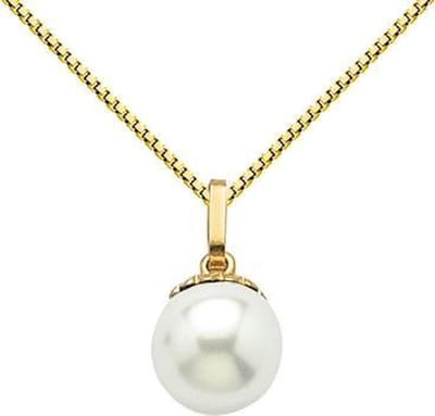Montebello Ketting Belma G - 925 Zilver Verguld - Parel - 8x16mm - 45cm