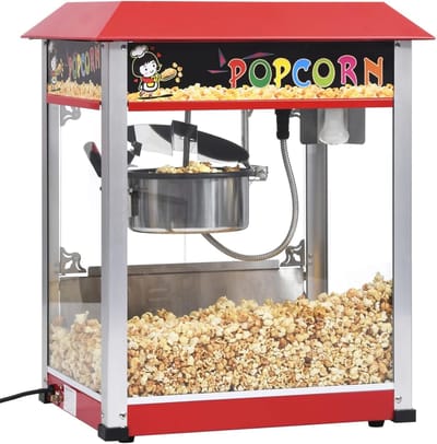 Popcornmachine - Snack Maker - Feesten en Evenementen - Teflon Anti-aanbaklaag - 54.5 x 40.5 x 68 cm - Rood