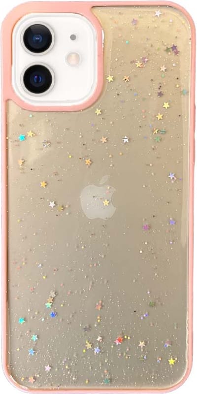 Smartphonica iPhone 11 TPU hoesje doorzichtig met glitters - Roze geschikt voor iPhone 11