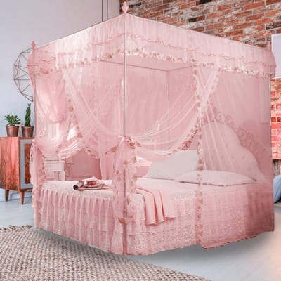Allecto - Bedgordijn - Luxe Prinsessenkamer - Muggennet - Roze - Duurzaam Polyester - Ademend en Comfortabel - Geschikt voor Meisjes