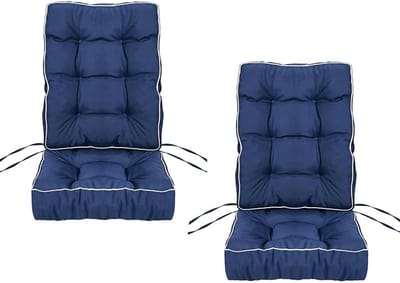 Tuinstoelkussens Set - Dikke Zitkussens - Buiten Ontspannen - Waterafstotend & Dik - 50x50cm - Blauw