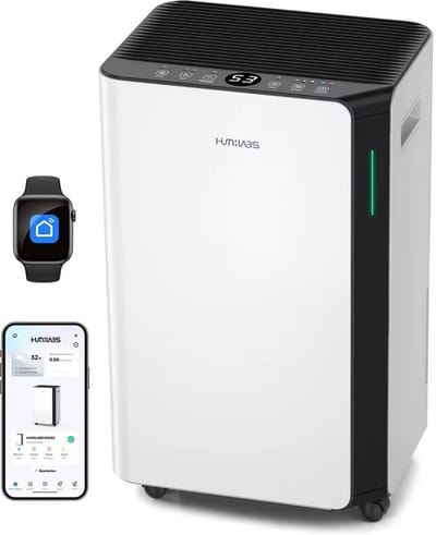 Slimme Luchtontvochtiger 20L/24u - WiFi & App Bediening - 4,5L Waterreservoir - Geschikt tot 60 m² - Wit/Zwart