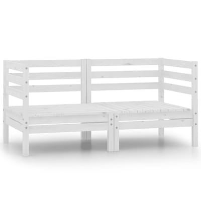 vidaXL - Tuinhoekbanken - 2 - st - massief - grenenhout - wit