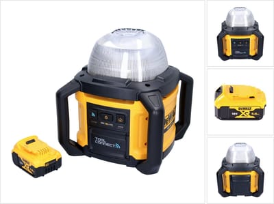 DeWalt DCL 074 accu bouwplaatslamp 18 V 5000 lm 4000 Kelvin + 1x accu 5,0 Ah - zonder oplader
