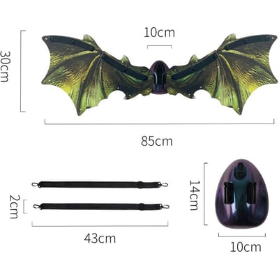 Vleugels Kostuum Elektrische Vleugels Accessoire voor Kinderen Jongens DIY Montage met LED Licht Geluidseffecten Feesten Verjaardagen groen
