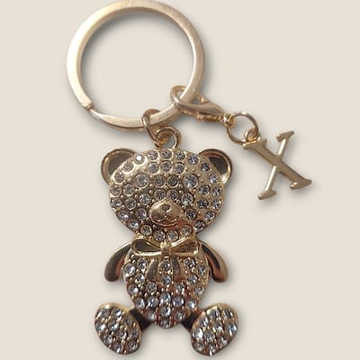 Sleutelhanger Beertje met Letter X - Gepersonaliseerd - Persoonlijk cadeau - Verjaardagscadeau - Kraamcadeau - Persoonlijk geschenk - Tashanger - Sleutelhanger