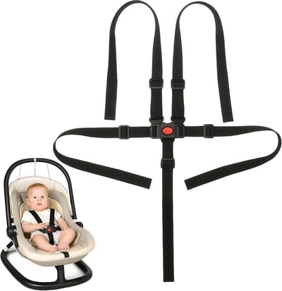 Verstelbare 5-Punts Veiligheidsgordel voor Kinderstoelen, Kinderwagens en Autostoelen met Antibreak Clip