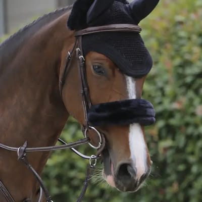 Kentucky Horsewear - Neusriem cover wol / bont zwart