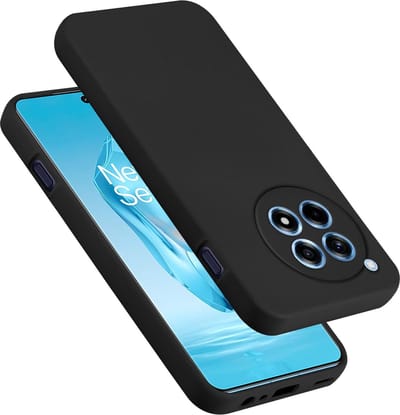 Cadorabo Hoesje geschikt voor OnePlus 12R in LIQUID ZWART - Beschermhoes gemaakt van flexibel TPU silicone Case Cover
