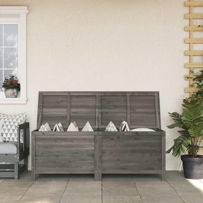 Tuin Opbergbox - Opbergkist Buiten - Tuinspullen Opbergen - Vochtbestendig Hout - 150x50x56.5cm - Antraciet