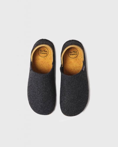 Heren pantoffel met gesloten neus van gerecycled vilt | NEPAL-FR