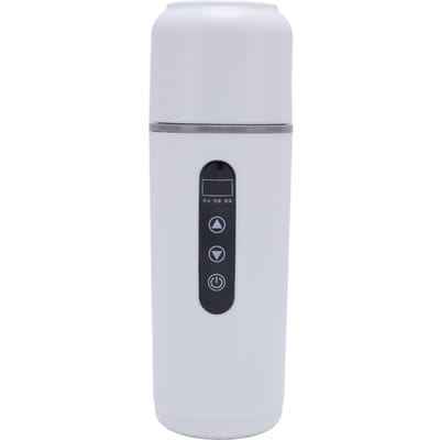 Draagbare Auto Verwarmbeker 500ml Reis Elektrische Waterkoker 12V 24V Draagbare Waterkoker Verwarmde Beker voor Auto Vrachtwagen 316 wit