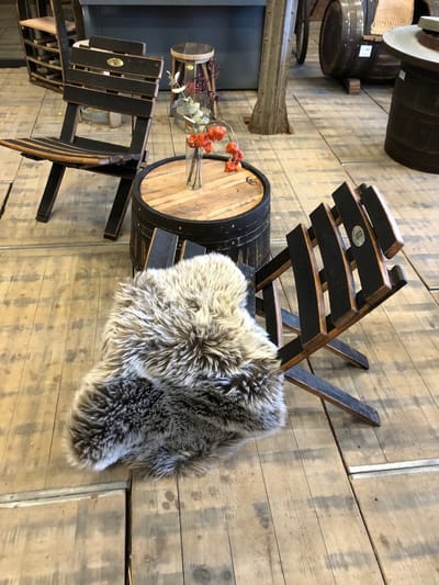 Whisky "Charred" Tuinset / 2 Klapstoelen + 1 Tafeltje / Hout / Bistroset / Design