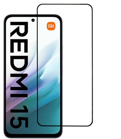 Coverup Screen Protector - Geschikt voor Xiaomi Redmi 15 5G Screen Protector - Coverup Full-Cover 9H Tempered Glass - Zwart