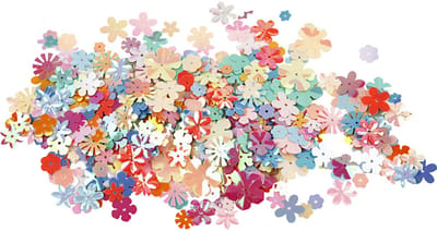 Pailletten, afm 6-20 mm, ca. 9780 stuk, pastelkleuren, 250 gr/ 1 doos