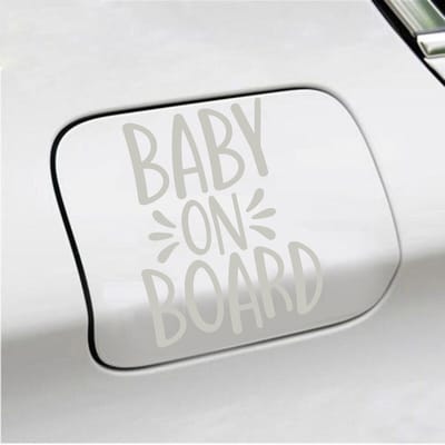Bumpersticker - Baby On Board - 13 X 10 - Zilver