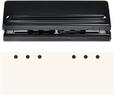 Verstelbare 6-gaats pons voor papier A4 tot B5 - Metalen perforator