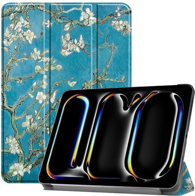 Coverup Tablethoes geschikt voor iPad Pro 11 (2024/2025) Hoesje - Tri-Fold Book Case met Wake/Sleep - Bloesem