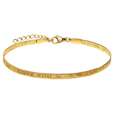 Lucardi - Dames Stalen goldplated armband I LOVE YOU - Armband - Staal - Goudkleurig - 19 cm