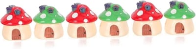 Mushroom Huisjes - Miniatuur Decoratie - Tuin Aankleden - Hars Materiaal - 4 cm - Diverse Kleuren