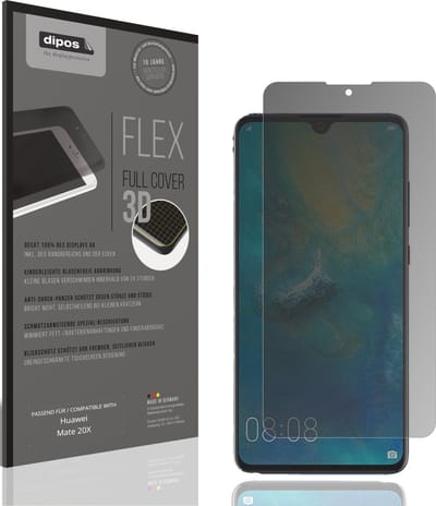 dipos FLEX – Matte Privacy Screenprotector geschikt voor Huawei Mate 20X | Volledige Schermbescherming | Case-Friendly