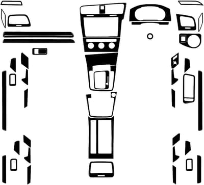 Interieur Bekleding Set - Auto Dashboard Stickers - Auto Interieur Decoratie - Glanzend Piano Zwart - Complete Set LHD - Zwart