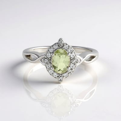 Cavill - Zilveren Ring 925 Sterling Zilver Geplatineerd - Merelani Munt Granaat 0.744 ct Ovaal - Halo Design met 16 Cambodjaanse Zirkonia