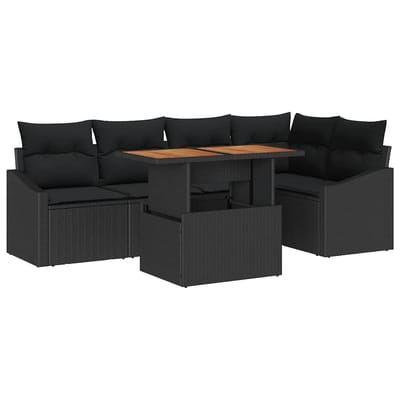 vidaXL - Tuinbank - Set - 6 - st - Zwart - en - Bruin