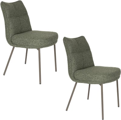 Housecraft Living Jacques Eetkamerstoelen Groen - Set van 2