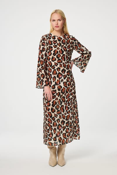 Fabienne Chapot Aurora Dress Nougat/black Maat: 34 | Midi Jurken Outlet | Dames | Zwart