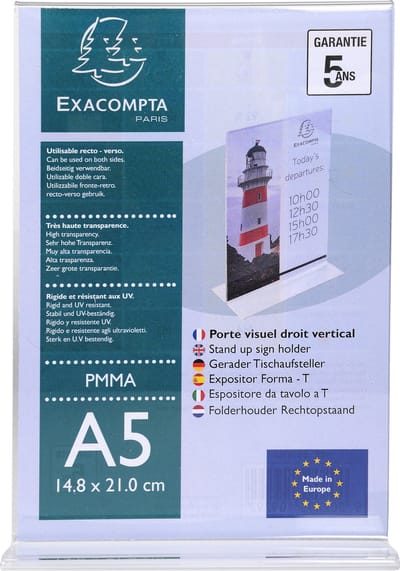 Exacompta 30x Folderhouder Rechtopstaand A5 transparant - Transparant - 85158D