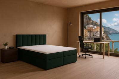 Boxspring Amalfi vlak, 120x200 cm, kleur donkergroen