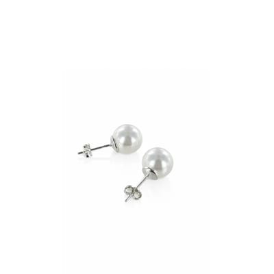 Dames Oorbellen Sterling Zilver 925 Natuurlijke Parel 9mm BIPE062
